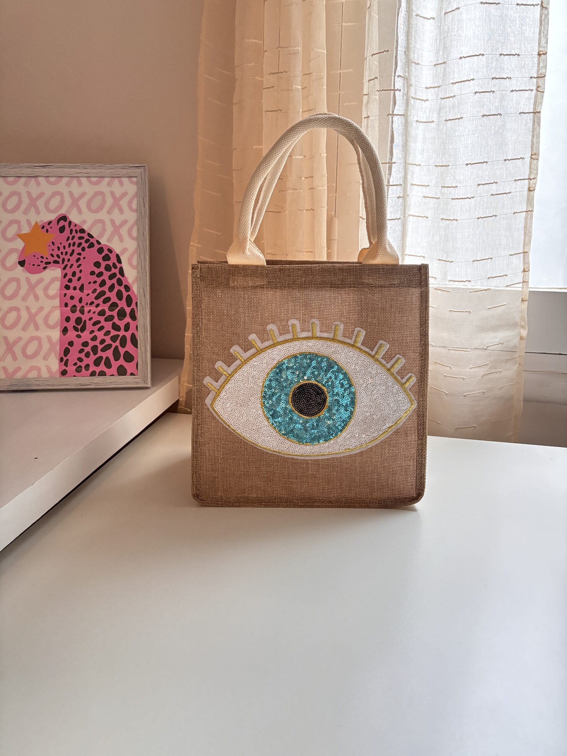 Ojo blanco con centro turquesa - Imagen 2